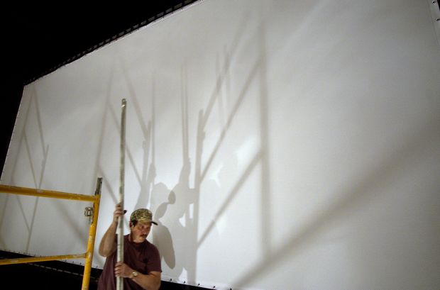 New movie screen in April 2003